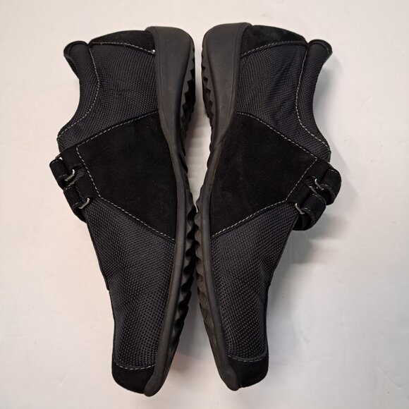 Munro Shoes - MUNRO Womens 8.5W Wide Joliet Black Comfort Shoes Sneaker Suede Arch Support USA